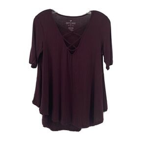 American Eagle Soft & Sexy Criss Cross V Neck Top